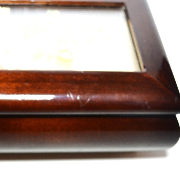 Vintage Gloss Finish Wooden Music Box Jewelry Storage Ladies Dresser Vanity - Picture 4 of 13
